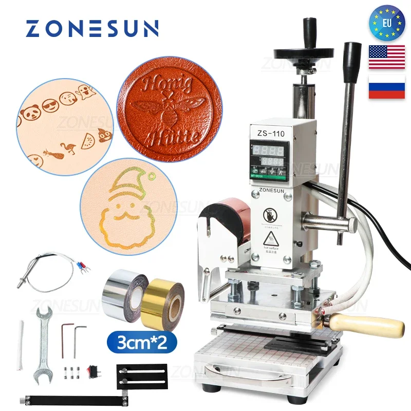 Leatherwork Hand Press - ZONESUN ZS110 Stampa a caldo Macchina